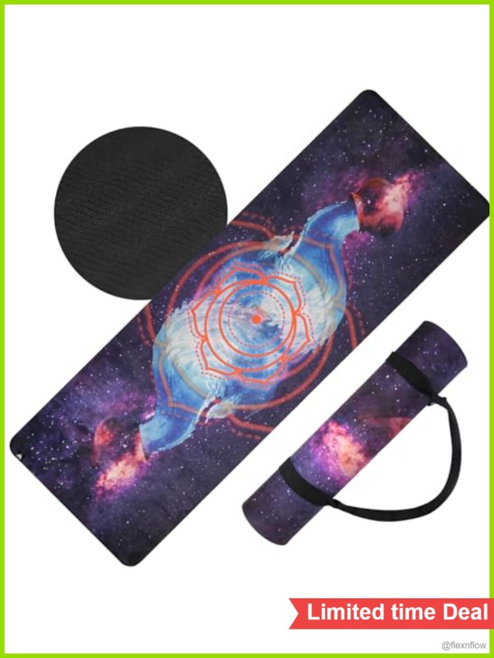6mm Thick Non-Slip Yoga Mat 72x24 Suede & Rubber Sweat Absorbent